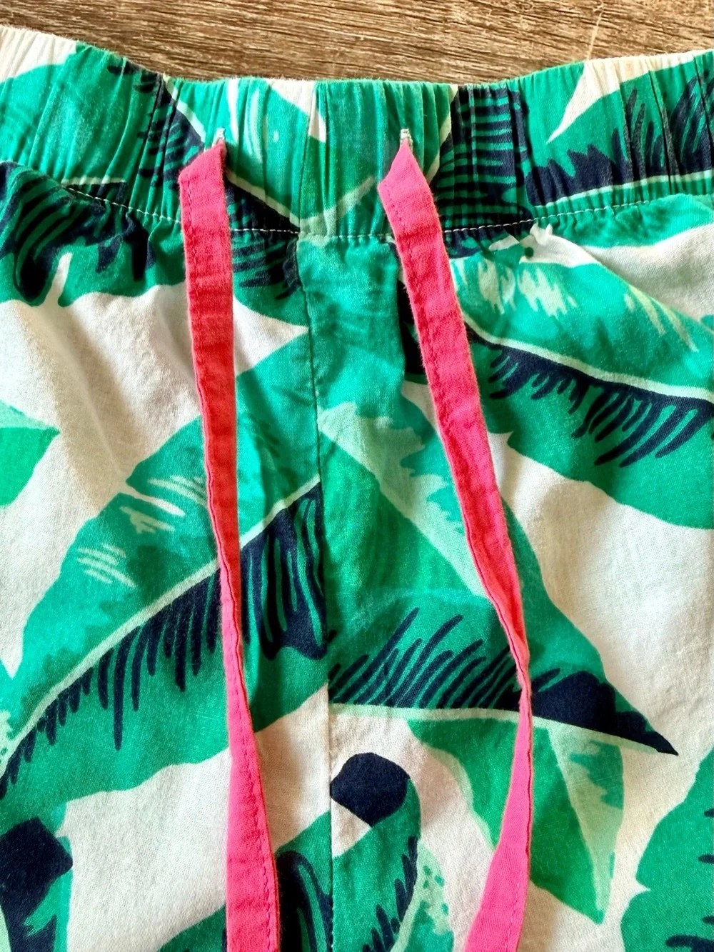 Liz Claiborne - 2-Piece Tropical Palm Print Cotton Pajama Set - S